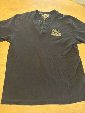 VTG Harley-Davidson Men’s Black Henley Shirt